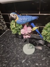 Vintage 1987 Franklin Mint Tropical Birds Blue Macaw Parrot Etienne Demonte