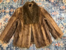 New design vintage 100% real golden mink  fox fur coat