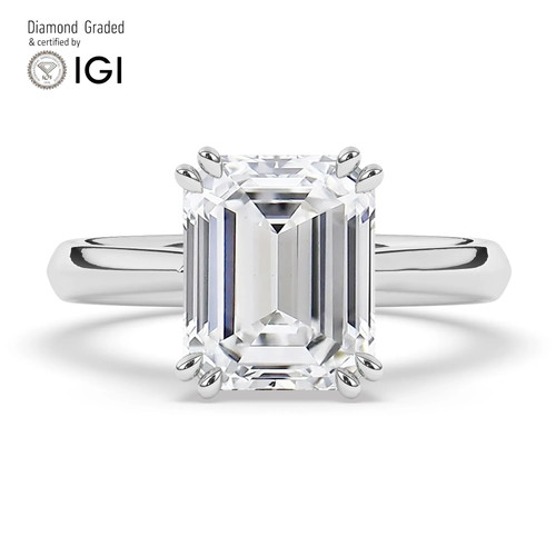 Emerald diamond engagement - emerald,