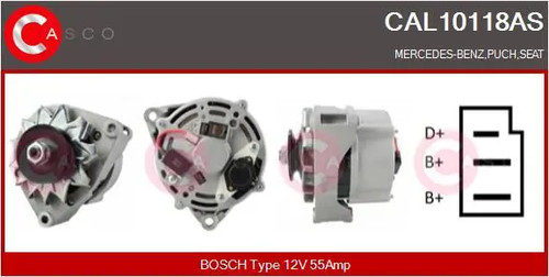 Alternator with belt - , pulley