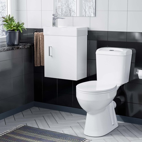 Cloakroom white 400mm wall - 400mm,