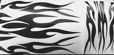 FLAMES HELMET/TANK STICKERS DECALS MOTORCYCLE RACING SET BLACK FRIDAY 1000 750