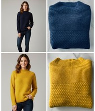 Ladies Marks Funnel Neck Jumper Long Sleeved Wool Blend Thick Knit Soft Sweater