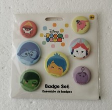 Disney Store Pixar 'TSUM TSUM' INSIDE OUT 7 Pin Badge Set New Sealed