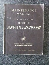 OWETT JAVELIN & JUPITER  1 .5 Litre  Owners Instruction Handbook J 
