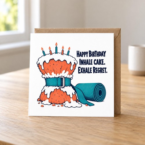 Yoga birthday card - yoga,