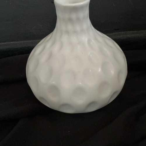 White dimpled vase ceramic - white,