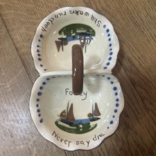 Watcombe Torquay Ware Jam And Cream Dish Motto Ware Fowey Cornwall