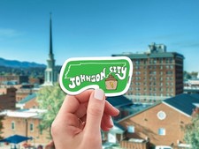 Johnson City Travel Luggage Sticker, Johnson City Tennessee, Road Trip Vacation
