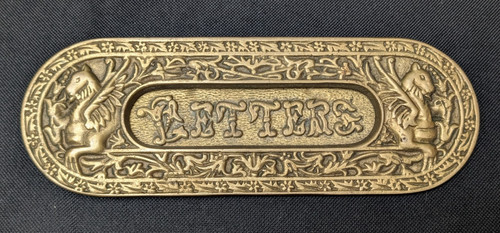 Vintage brass letterbox letter - brass,