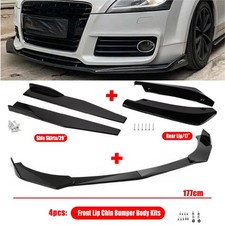 For Audi A3 A4 A5 A6 S3 S4 S5 Side Skirt 74.5cm+ Rear Lip + Front Bumper Spoiler