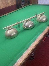  POOL SNOOKER TABLE BRASS RAIL & BRASS METAL LIGHT SHADES