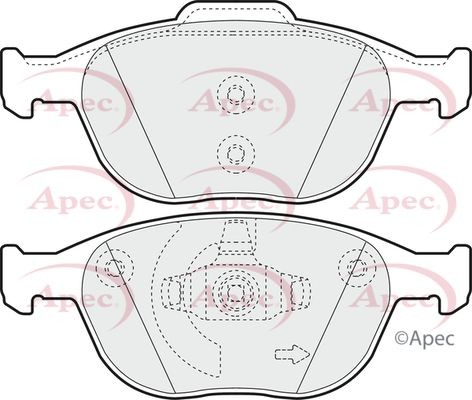 Apec front brake pad set - apec,