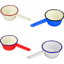 Falcon Vintage Enamel Milk Pan 14cm Saucepan Pot with Lip for Kitchen and Camp