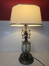 Vintage Retro Victorian Pineapple Sturdy Metal & Glass Table Lamp Lampshade Ligh