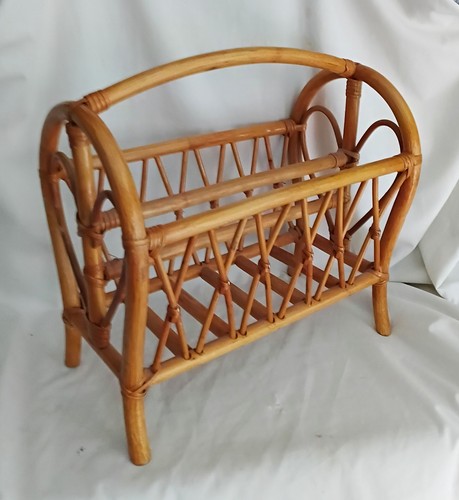 Vintage 1970s bamboo wicker