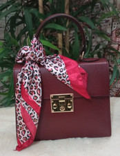 Caterina mini bag genuine leather burgundy women girl genuine leather bag