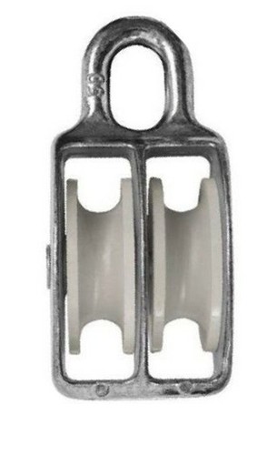 70mm zinc double pulley block - zinc,