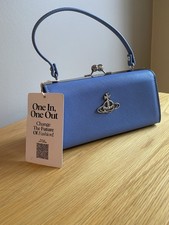 Beautiful Vivienne Westwood Light Blue leather Doll XL handbag- Vestaire