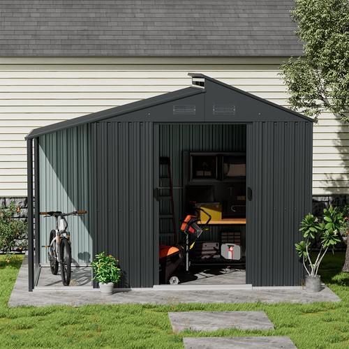 Metal tool shed with - shed,