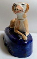Antique Staffordshire Greyhound Pen Holder c.1855