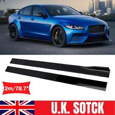 78.7" Glossy Black Side Skirt Lips Splitter Body Kit For Jaguar XF XE XJ R SPORT