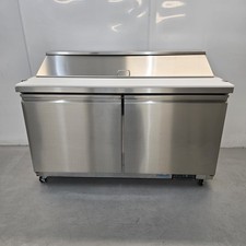 Prep Fridge Saladette 527L Double Door Stainless Kitchen Catering Commercial ...