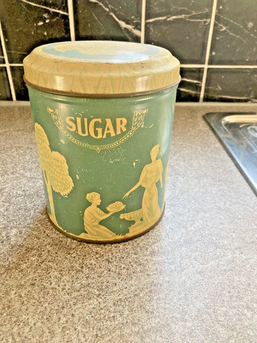 Vintage sugar tin - vintage,