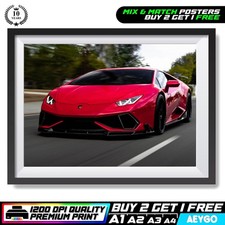 LAMBORGHINI HURACAN Wall Art Print Poster Super Sport Car Large Size A4 A3 A2 A1