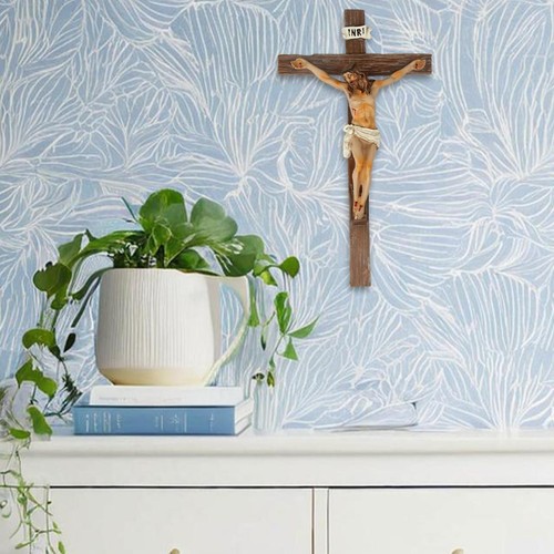 Wooden jesus crucifix - wooden, wall