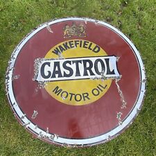 HUGE 3Ft Enamel CASTROL MOTOR OIL Auto Collectable 