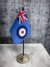 RAF ENSIGN TABLE FLAG with 1 hole base 15cm x 10cm Stands 25cm tall