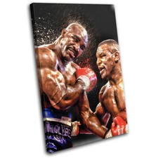 Mike Tyson Evander Holyfield Boxing Sports SINGLE CANVAS WALL ART Picture Print