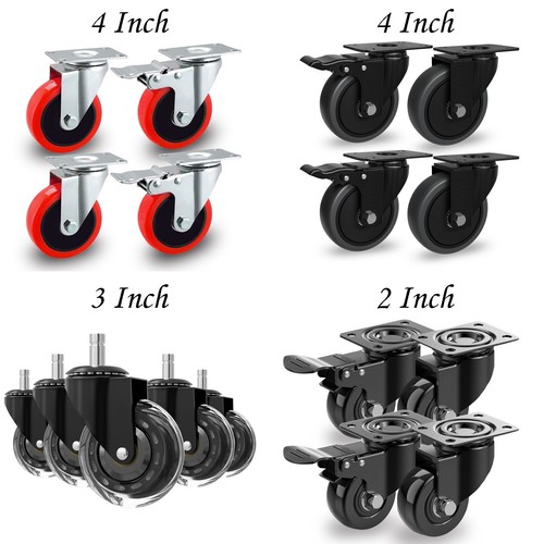 Castor wheels 50mm 75mm - 4x,