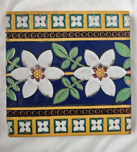 Antique floral minton majolica - antique,