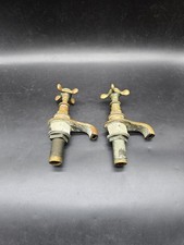 Pair Reclaimed Brass Hot Water