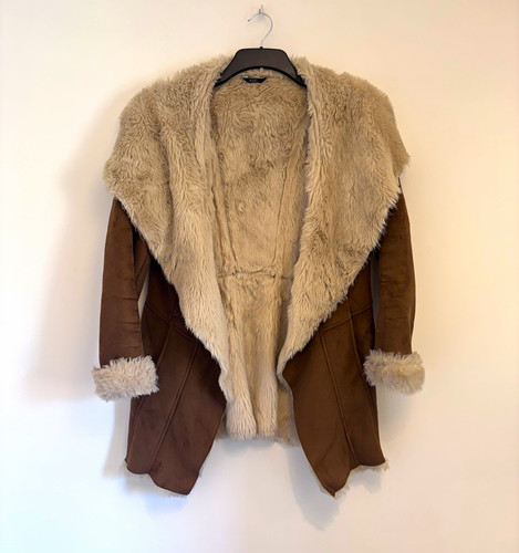 Brown faux suede - brown,