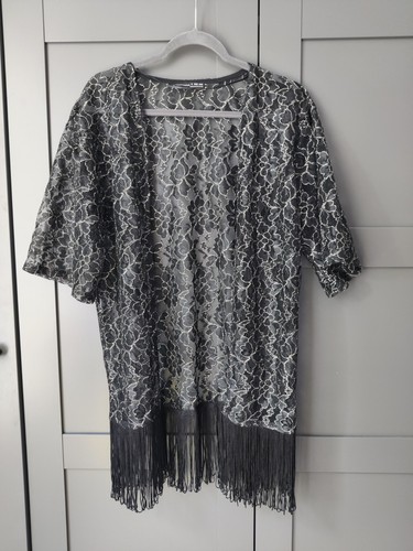 Womens top black gold fringed - womens,