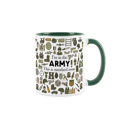 Novelty army ceramic green - army,