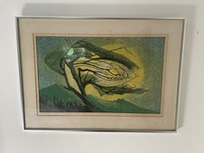 ARTHUR HOMESHAW (1933-2011)  - MOORLAND GLOW Linocut - Nash Ravilious Dartmoor