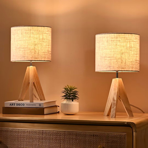 Wooden tripod table lamp - tripod,