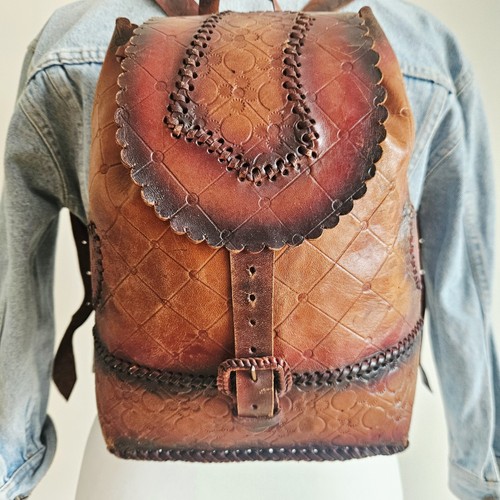 Vintage brown genuine leather - brown,