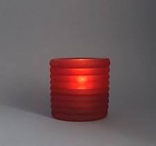 Dark Red Mate Ribbed Glass Candle Holder For Tea Light Ikea