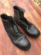 Antique hobnailed boots, black leather + a good deal of steel, possibly size 10