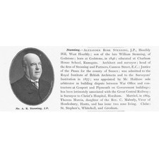 Alexander Rose Stenning JP of West Hoathly, Sussex - Antique Print 1910