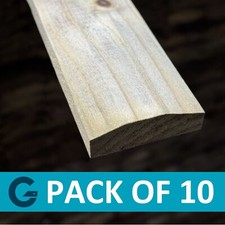 6ft Premium Wooden Fence Capping Rail Green Pressure Treated - Pack of 10