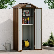 Garden Shed Outdoor Tool Storage Small House Metal Cupboard Cabinet WITH Shelves