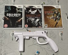 Nintendo Wii 3 x Games & Gun Bundle CLEANED & TESTED **Free Postage**