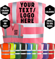 Logo/Text Custom Printed Hi-Vis High Viz Visibility Safety Vest/Waistcoat S-3XL