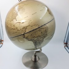 Gold World Globe Rotating Globus Atlas Home Decor Office Desk Ornament 24 cm Dia